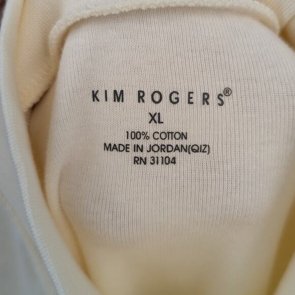 NWT 100% Cotton Kim Rogers Long Sleeve Cream Turtleneck Pullover Sweater Size XL - Picture 3 of 4